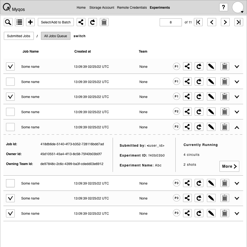 Quantum computing UX wireframe